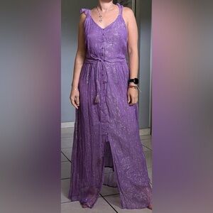 Anthropologie Purple Maxi Dress